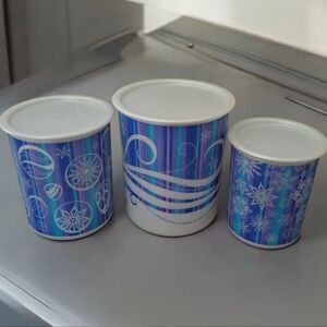 Tupperware Christmas Canister Set Of 6 Pieces 3 Bowls 3 Lids